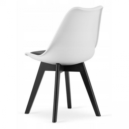 Scaun bucatarie/living, Artool, Mark, PP, lemn, alb si negru, perna neagra, 49x43x82 cm [4]
