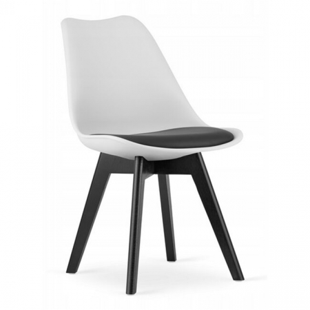 Scaune - Scaun bucatarie/living, Artool, Mark, PP, lemn, alb si negru, perna neagra, 49x43x82 cm
