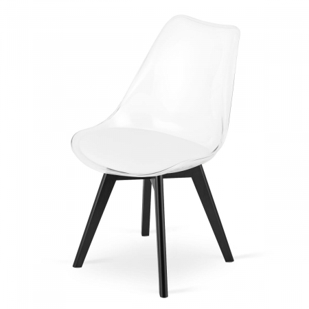 Scaun bucatarie/living, Artool, Mark, PP, lemn, transparent si negru, 49x43x82 cm [1]