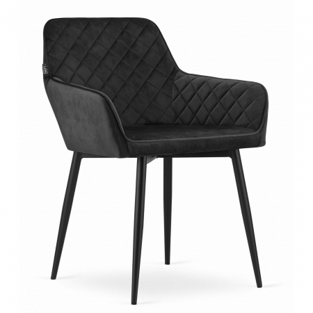 Scaune - Scaun bucatarie/living, Artool, Nola, catifea, metal, negru, 58x57x79 cm