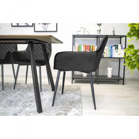 Scaun bucatarie/living, Artool, Nola, catifea, metal, negru, 58x57x79 cm [4]
