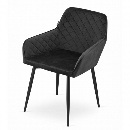 Scaun bucatarie/living, Artool, Nola, catifea, metal, negru, 58x57x79 cm [11]