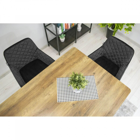 Scaun bucatarie/living, Artool, Nola, catifea, metal, negru, 58x57x79 cm [5]