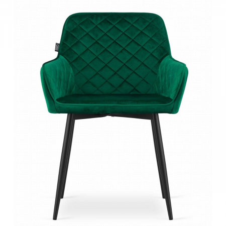 Scaun bucatarie/living, Artool, Nola, catifea, metal, verde si negru, 58x57x79 cm [13]