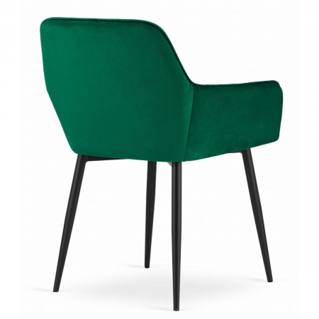 Scaun bucatarie/living, Artool, Nola, catifea, metal, verde si negru, 58x57x79 cm [10]