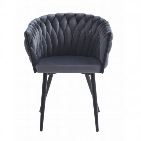 Scaun bucatarie/living, Artool, Orion, catifea, metal, gri inchis si negru, 61x55x79 cm [4]