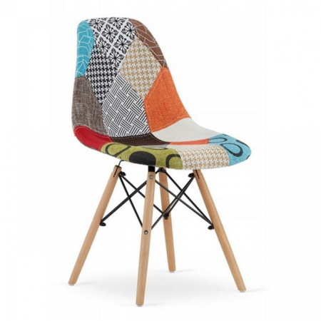Scaune - Scaun bucatarie/living, Artool, Seul, textil, lemn, mozaic multicolor, 46.5x56.5x82.5 cm