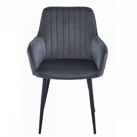 Scaun bucatarie/living, Artool, Solden, catifea, metal, gri inchis si negru, 55x45.5x83.5 cm [4]