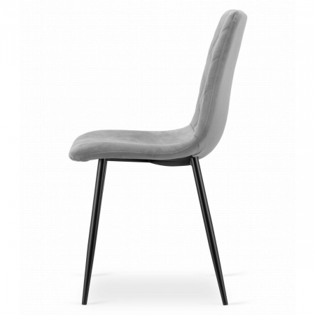 Scaun bucatarie/living, Artool, Turin, catifea, metal, argintiu si negru, 44.5x53x88.5 cm [4]