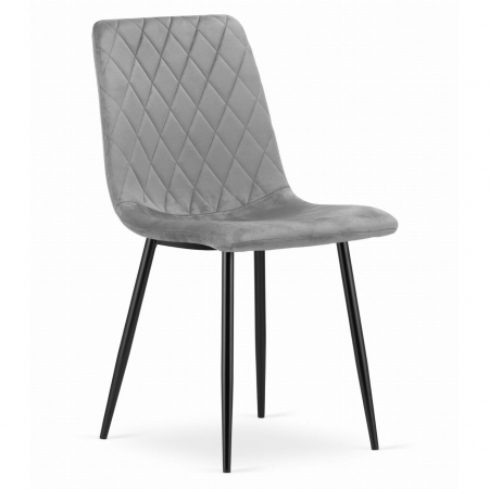 Scaune - Scaun bucatarie/living, Artool, Turin, catifea, metal, argintiu si negru, 44.5x53x88.5 cm