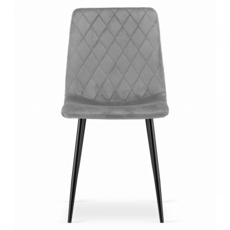 Scaun bucatarie/living, Artool, Turin, catifea, metal, argintiu si negru, 44.5x53x88.5 cm [3]