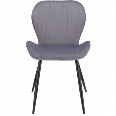 Scaun bucatarie/living, Jumi, Veira, catifea, metal, gri, 52x56x85 cm [2]