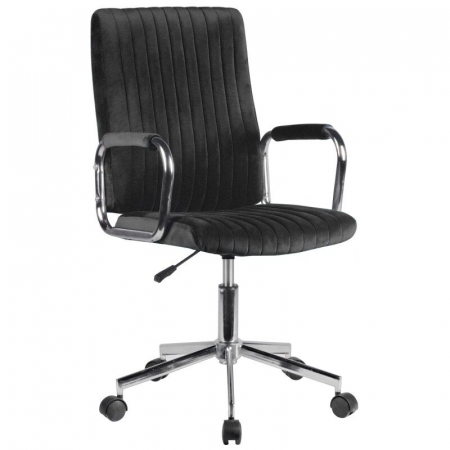 Scaune birou - Scaun de birou, Akord, rotativ, functie tilt, catifea, negru, max 120 kg, 51x61x92/102 cm