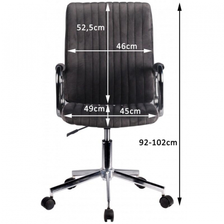 Scaun de birou, Akord, rotativ, functie tilt, catifea, negru, max 120 kg, 51x61x92/102 cm [1]
