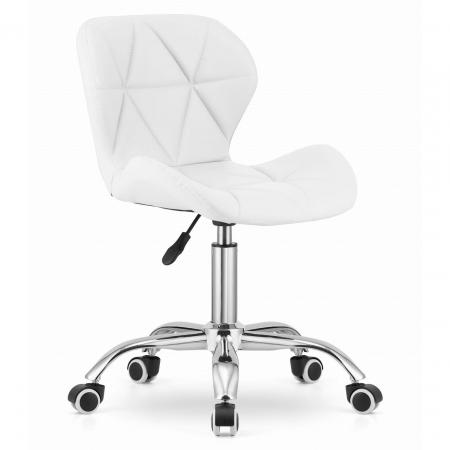 Scaune birou - Scaun de birou, Artool, Avola, rotativ, piele ecologica, alb, 53.5x55.5x73.5-84.5 cm