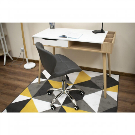 Scaun de birou, Artool, Avola, rotativ, piele ecologica, gri, 47.5x55.5x84.5 cm [2]