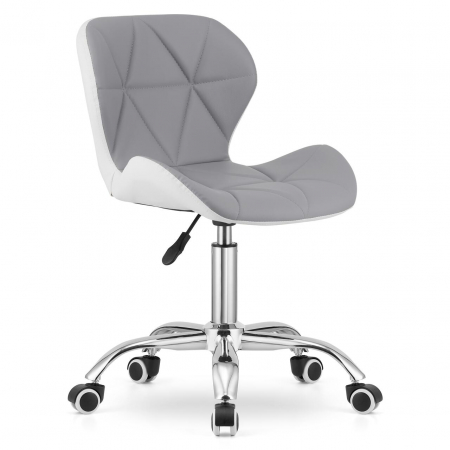 Scaune birou - Scaun de birou, Artool, Avola, rotativ, piele ecologica, gri si alb, 47.5x55.5x84.5 cm