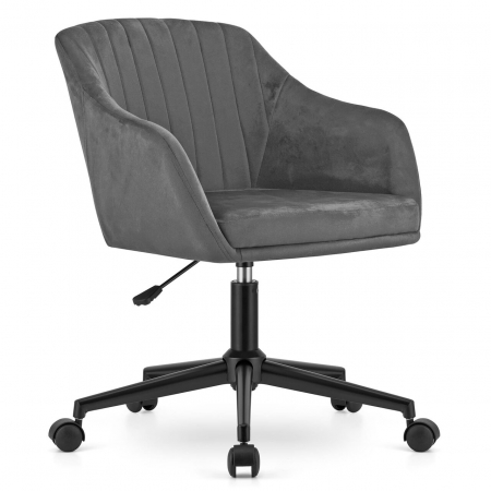 Scaune birou - Scaun de birou, Artool, Mink, rotativ, catifea, gri si negru, 61x68x75-86 cm