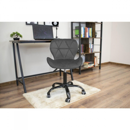 Scaun de birou, Artool, Noto, catifea, gri si negru, 53.5x57.5x74-86 cm [5]