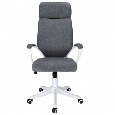 Scaun de birou, Jumi, rotativ, functie tilt, textil, gri si alb, max 120 kg, 64x65x111-120 cm [3]