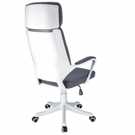 Scaun de birou, Jumi, rotativ, functie tilt, textil, gri si alb, max 120 kg, 64x65x111-120 cm [6]
