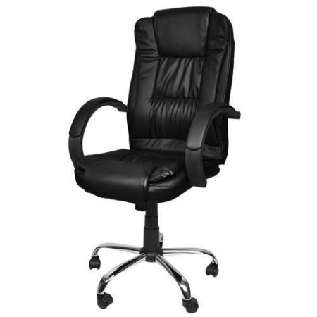 Scaune birou - Scaun de birou, rotativ, functie tilt, piele ecologica, otel, negru, max 130 kg, 60x60x113/123 cm, Malatec