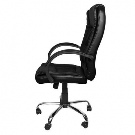 Scaun de birou, rotativ, functie tilt, piele ecologica, otel, negru, max 130 kg, 60x60x113/123 cm, Malatec [8]