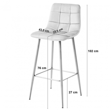 Scaun de bucatarie/bar, Artool, Arceto, catifea, metal, negru si auriu, 43.5x49x102 cm [2]