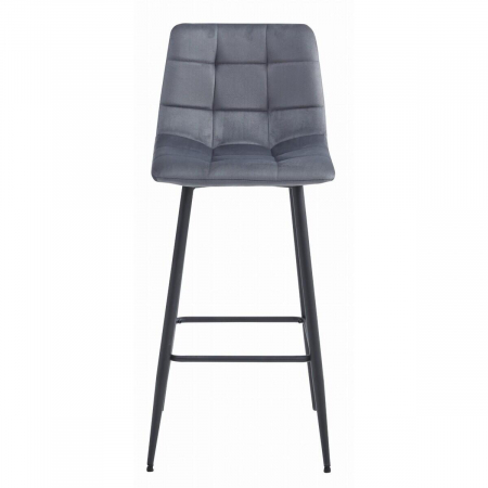 Scaun de bucatarie/bar, Artool, Arceto, catifea, otel, gri si negru, 43.5x32.5x104 cm [4]