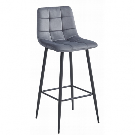 Scaune - Scaun de bucatarie/bar, Artool, Arceto, catifea, otel, gri si negru, 43.5x32.5x104 cm