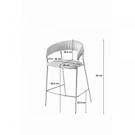 Scaun de bucatarie/bar, Artool, Badia, catifea, otel, negru si auriu, 46x45x94 cm [1]