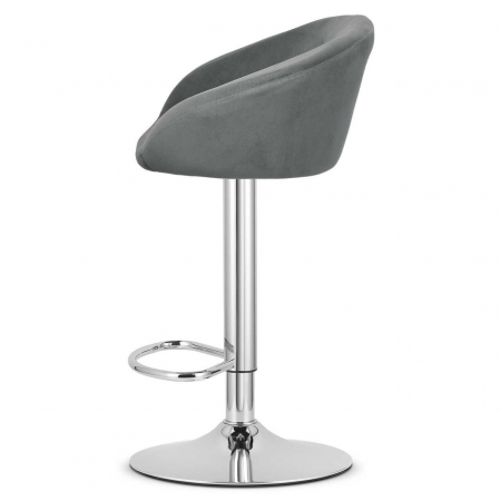 Scaun de bucatarie/bar, Artool, East, rotativ, catifea, gri si argntiu, 53x46x81-103 cm [4]