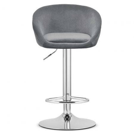 Scaun de bucatarie/bar, Artool, East, rotativ, catifea, gri si argntiu, 53x46x81-103 cm [3]