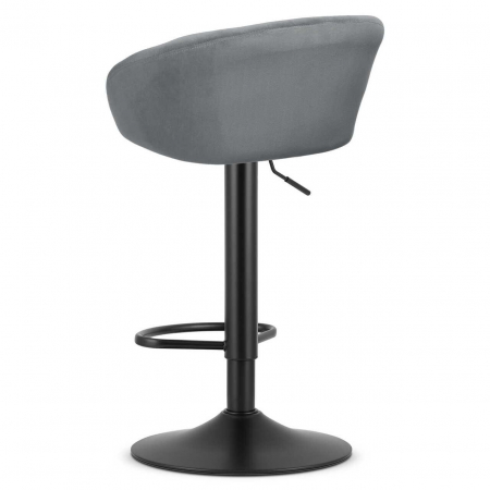 Scaun de bucatarie/bar, Artool, East, rotativ, catifea, gri si negru, 53x46x81-103 cm [2]