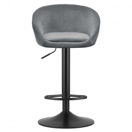 Scaun de bucatarie/bar, Artool, East, rotativ, catifea, gri si negru, 53x46x81-103 cm [5]