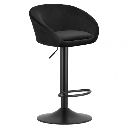 Scaune - Scaun de bucatarie/bar, Artool, East, rotativ, catifea, negru, 53x46x81-103 cm