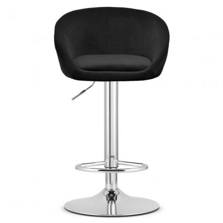 Scaun de bucatarie/bar, Artool, East, rotativ, catifea, negru si argintiu, 53x46x81-103 cm [2]