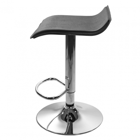 Scaun de bucatarie/bar, Artool, Fort, rotativ, piele ecologica, negru si argintiu, 38x39x84 cm [2]