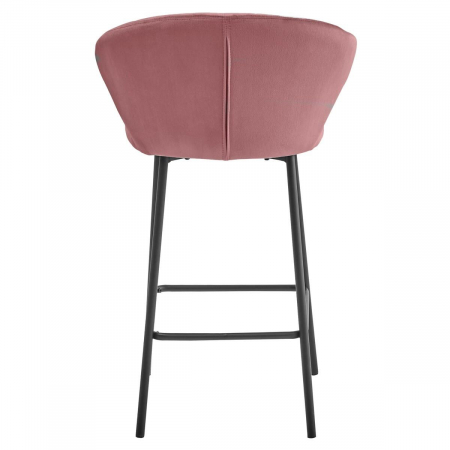 Scaun de bucatarie/bar, Artool, Gatta, catifea, metal, roz si negru, 55x49x90.5 cm [3]