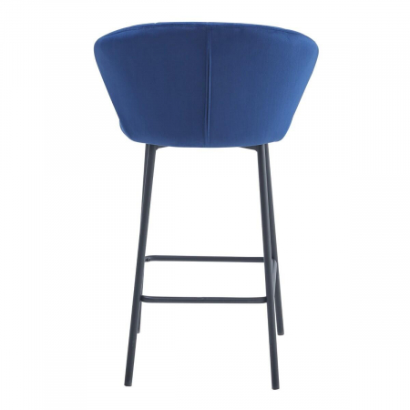 Scaun de bucatarie/bar, Artool, Gatta, catifea, otel, albastru si negru, 43.5x36.5x90.5 cm [2]