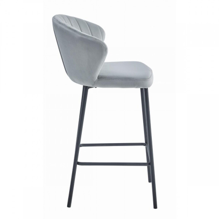 Scaun de bucatarie/bar, Artool, Gatta, catifea, otel, argintiu si negru, 43.5x36.5x90.5 cm [3]