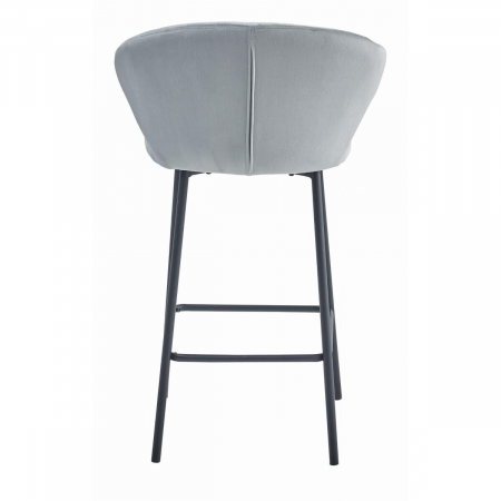 Scaun de bucatarie/bar, Artool, Gatta, catifea, otel, argintiu si negru, 43.5x36.5x90.5 cm [2]