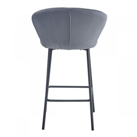Scaun de bucatarie/bar, Artool, Gatta, catifea, otel, gri si negru, 43.5x36.5x90.5 cm [2]