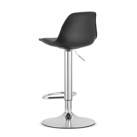 Scaun de bucatarie/bar, Artool, Hoga, rotativ, PP, piele ecologica, negru si argintiu, 38x40x81-102 cm [3]