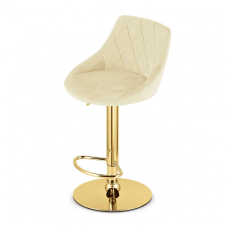 Scaun de bucatarie/bar, Artool, Kast, rotativ, catifea, bej si auriu, 45.5x49x85-105 cm [4]