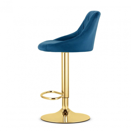 Scaun de bucatarie/bar, Artool, Kast, rotativ, catifea, bleumarin si auriu, 45.5x49x85-105 cm [1]