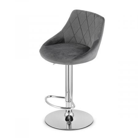 Scaun de bucatarie/bar, Artool, Kast, rotativ, catifea, gri si argintiu, 45.5x49x85-105 cm [1]