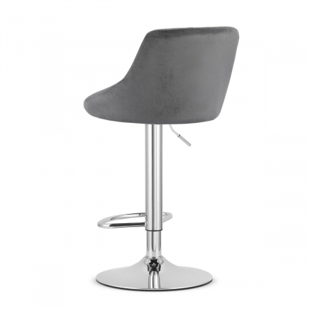 Scaun de bucatarie/bar, Artool, Kast, rotativ, catifea, gri si argintiu, 45.5x49x85-105 cm [3]