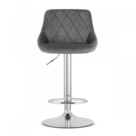 Scaun de bucatarie/bar, Artool, Kast, rotativ, catifea, gri si argintiu, 45.5x49x85-105 cm [4]