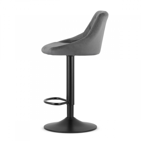 Scaun de bucatarie/bar, Artool, Kast, rotativ, catifea gri, picior metal negru, 45.5x49x85-105 cm [6]